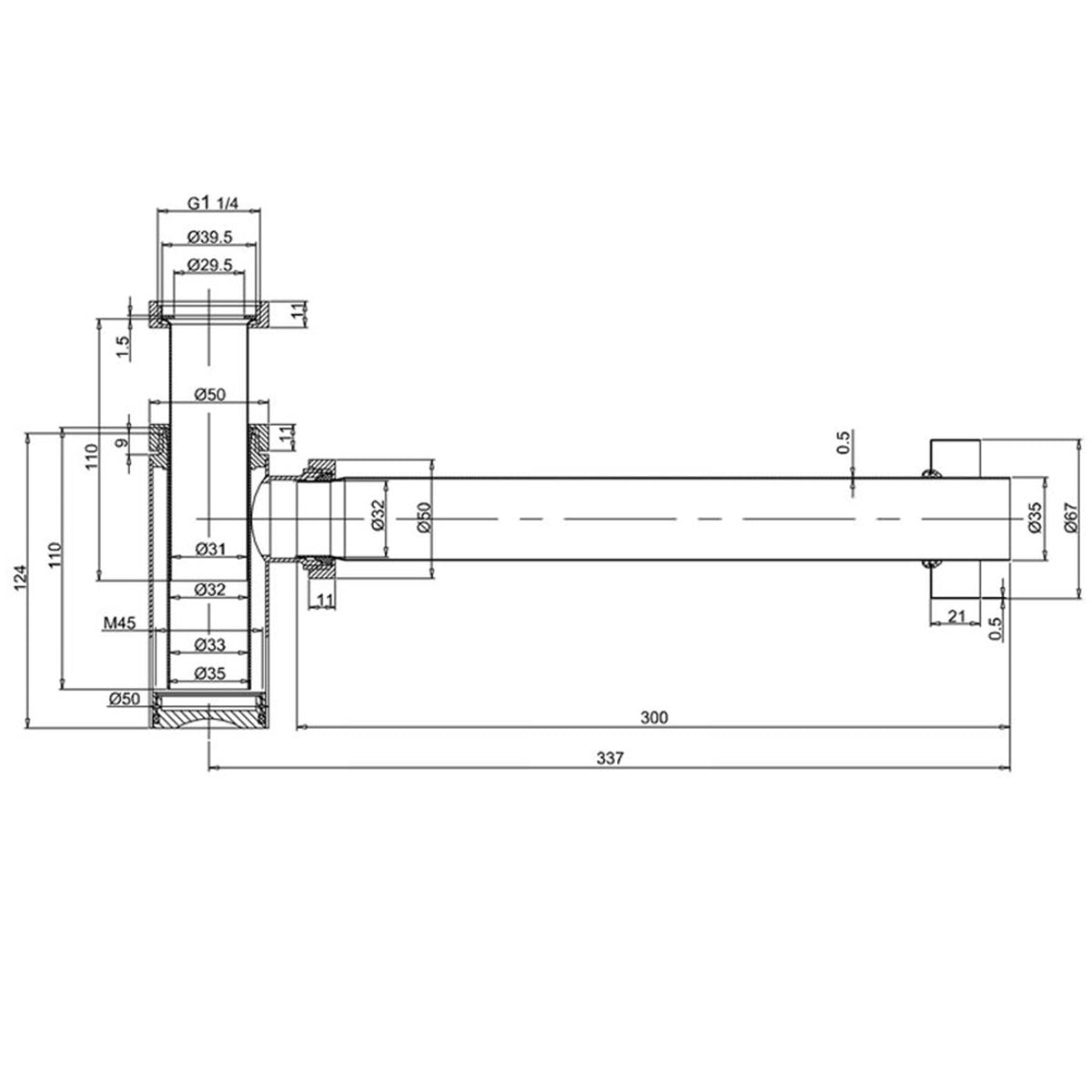 Burlington Flat Bottom Basin Bottle Trap Diagram Deluxe Bathrooms UK