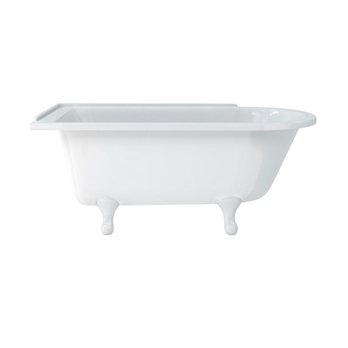 Burlington Hampton Left 1500mm Classical Feet White Deluxe Bathrooms UK