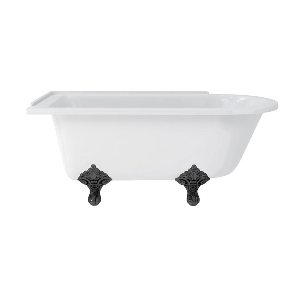 Burlington Hampton Left 1500mm Traditional Feet White Deluxe Bathrooms UK