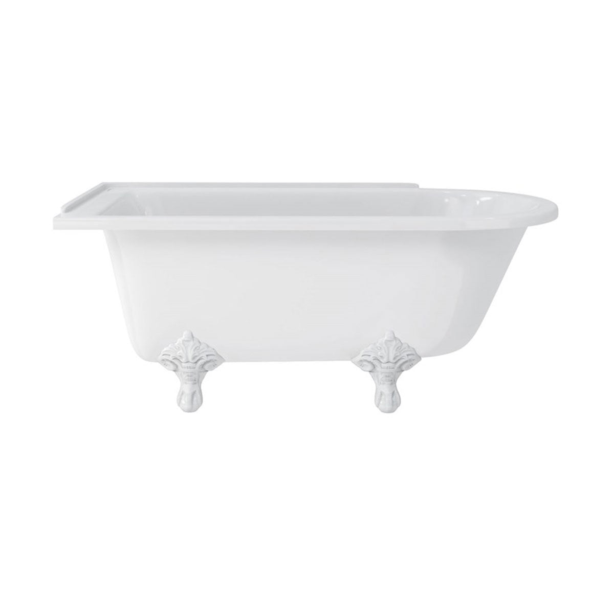 Burlington Hampton Left 1500mm Traditional Feet White Deluxe Bathrooms UK