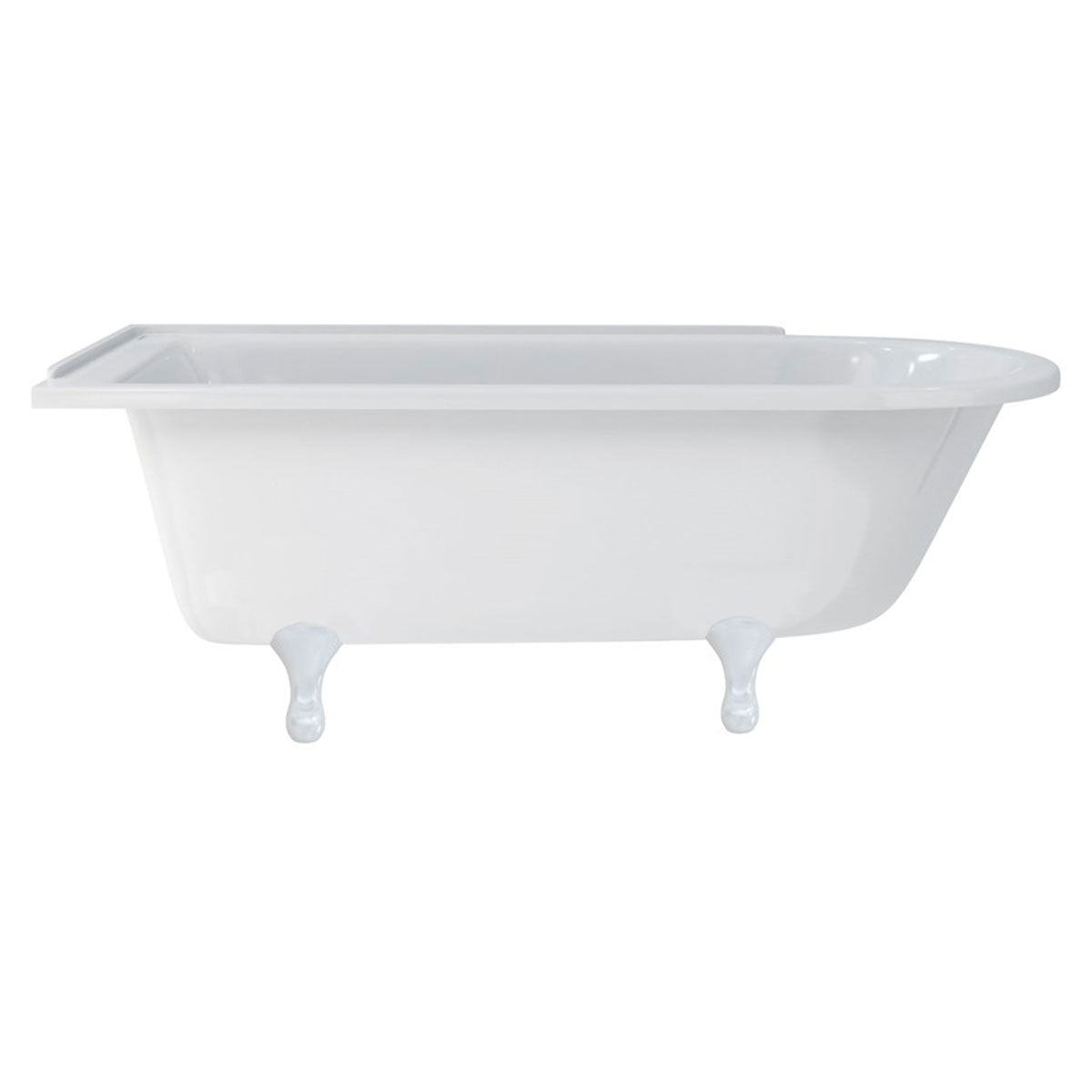 Burlington Hampton Left 1700mm Classical Feet White Deluxe Bathrooms UK