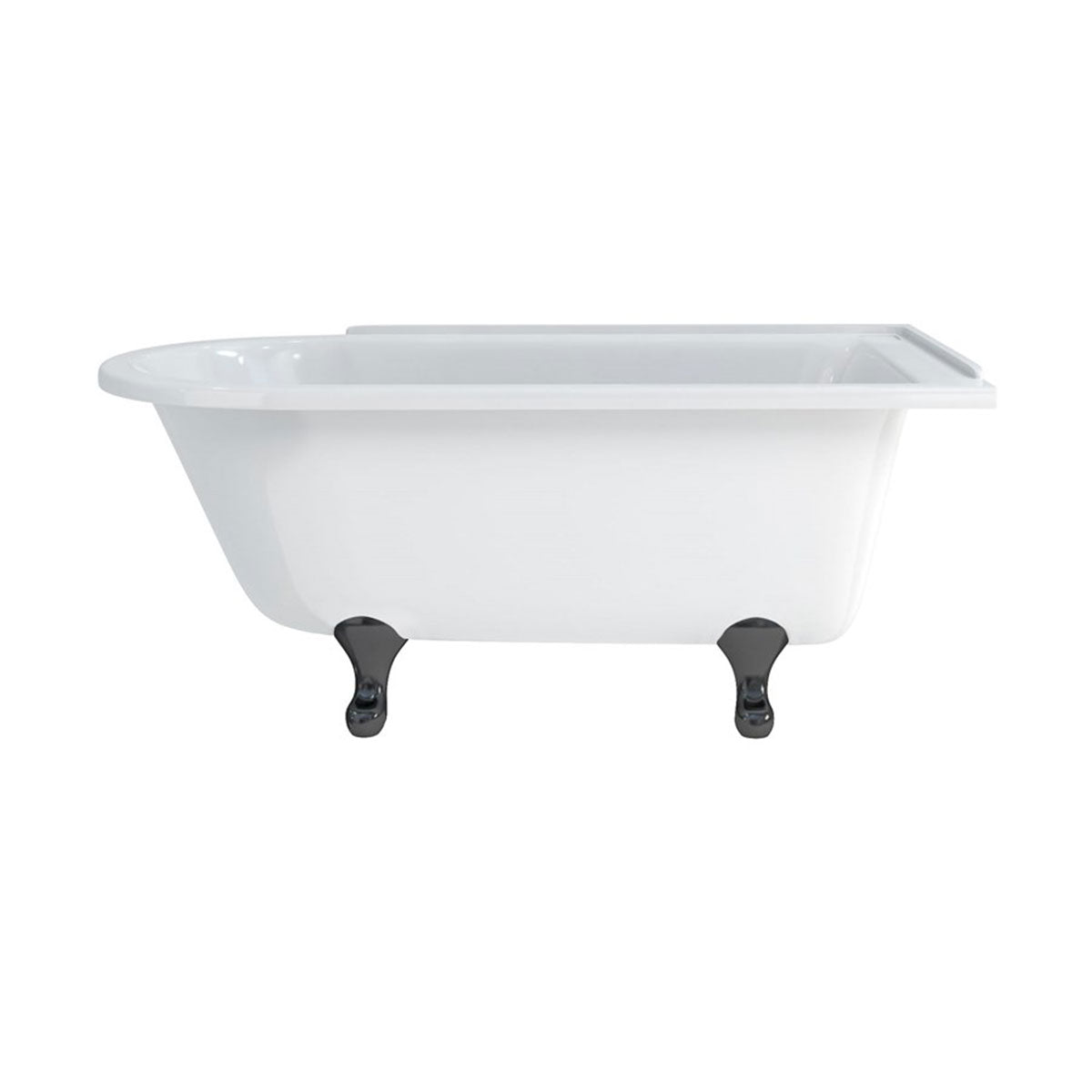 Burlington Hampton Right 1500mm Classical Feet Black Deluxe Bathrooms UK