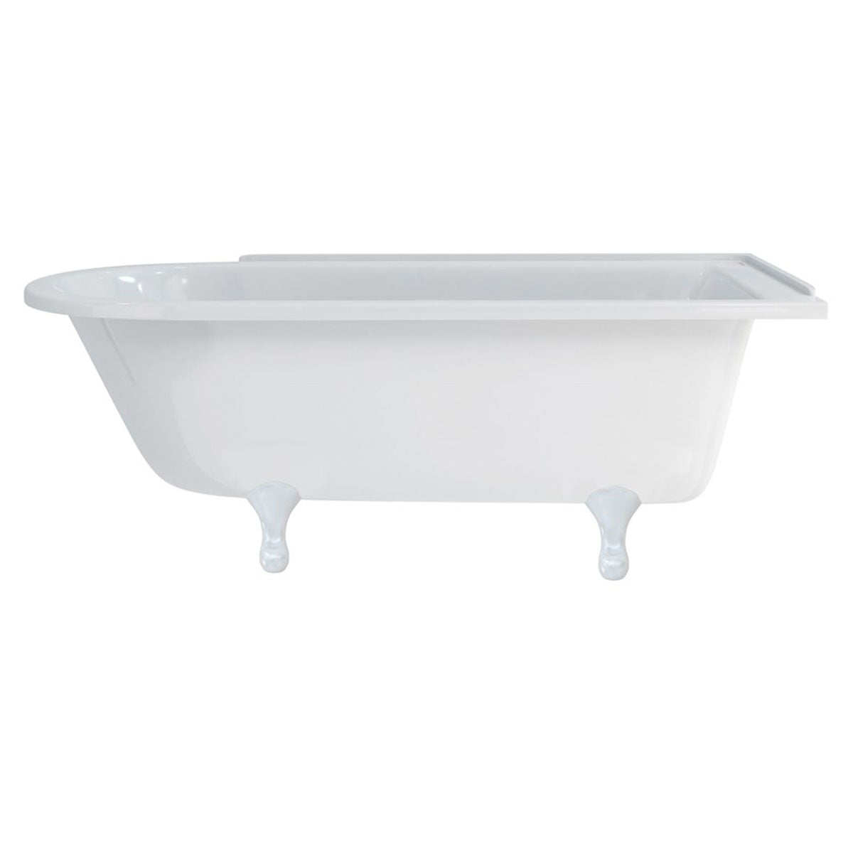 Burlington Hampton Right 1700mm Classical Feet White Deluxe Bathrooms UK