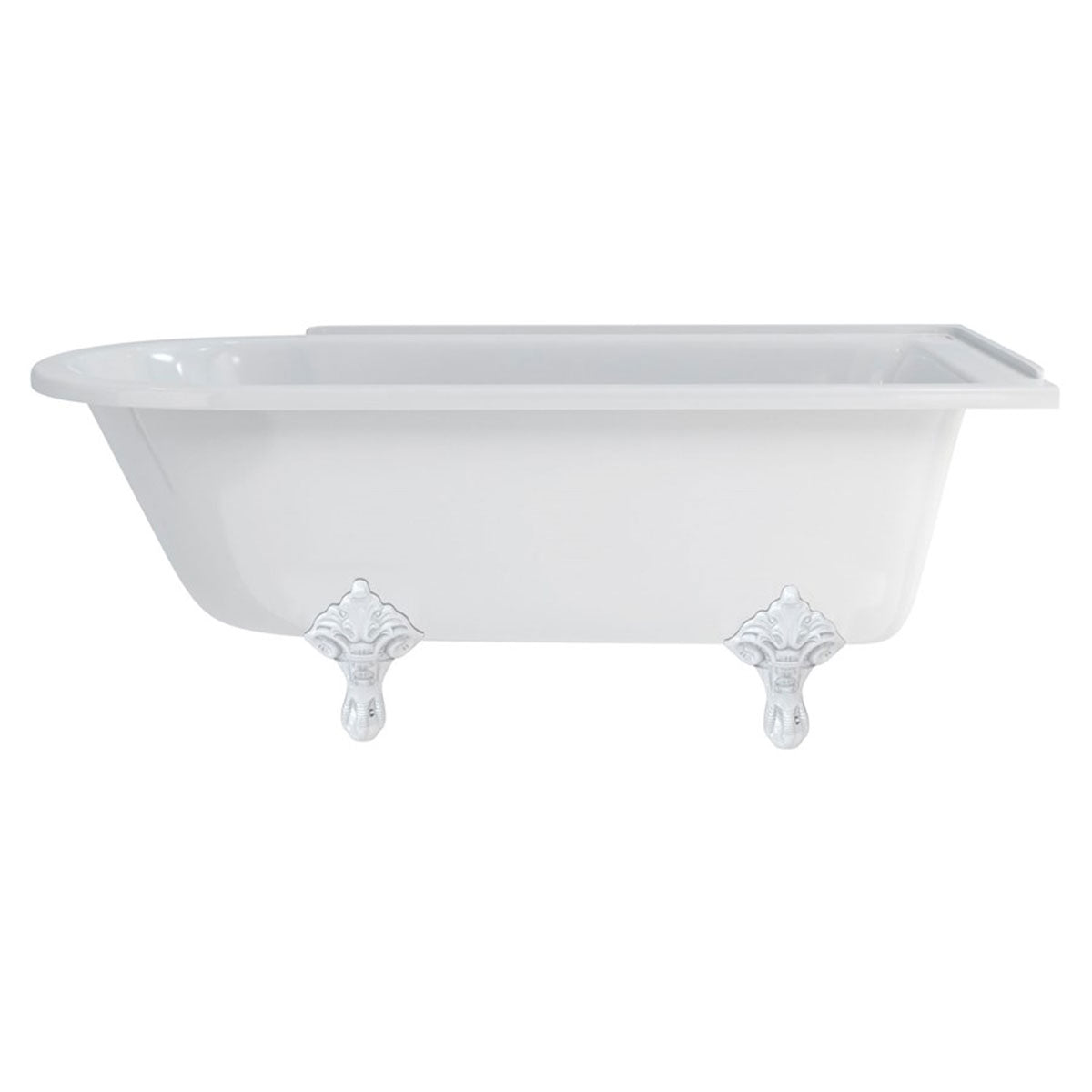 Burlington Hampton Right 1700mm Traditional Feet White Deluxe Bathrooms UK