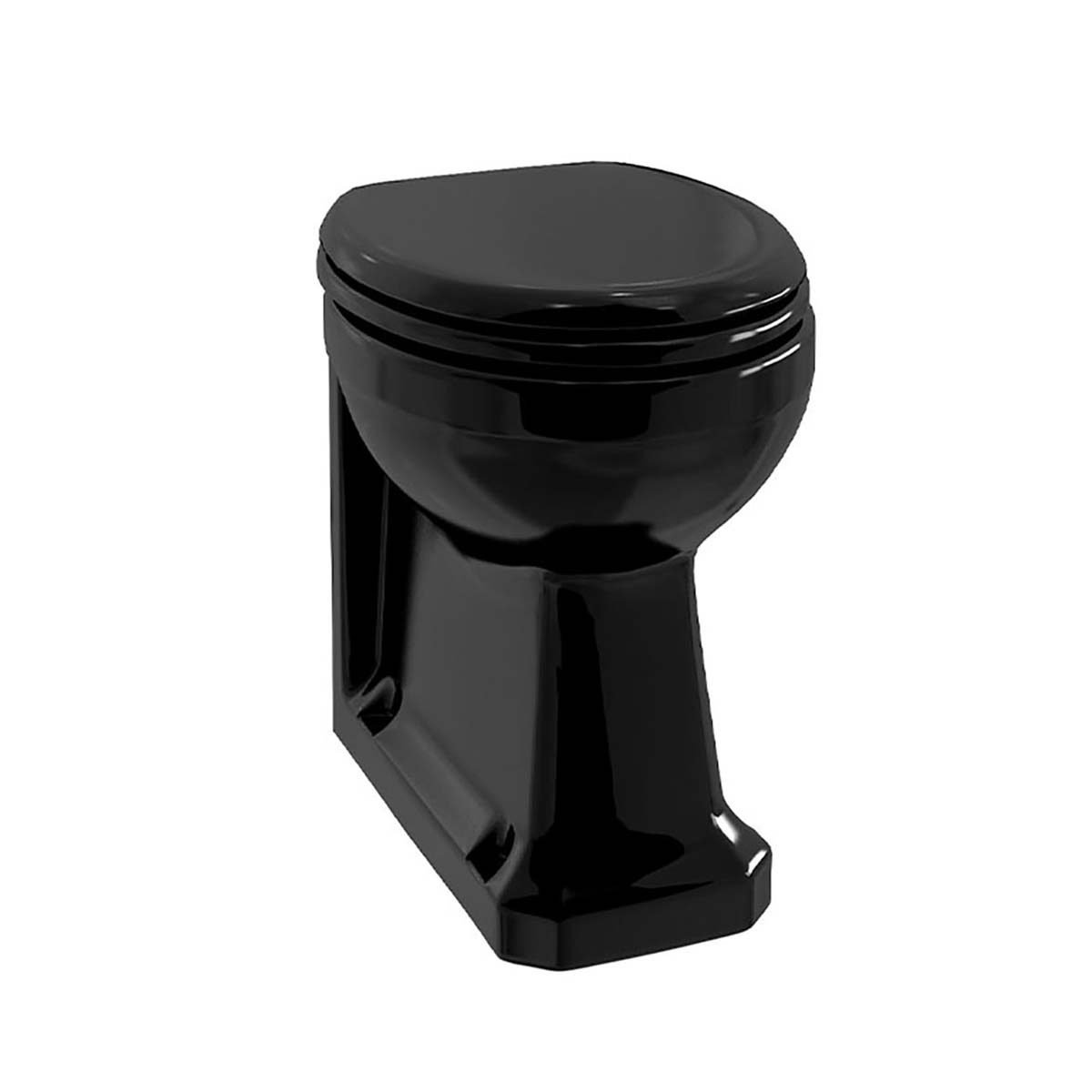Burlington Jet Black Back To Wall Pan Toilet Deluxe Bathrooms UK