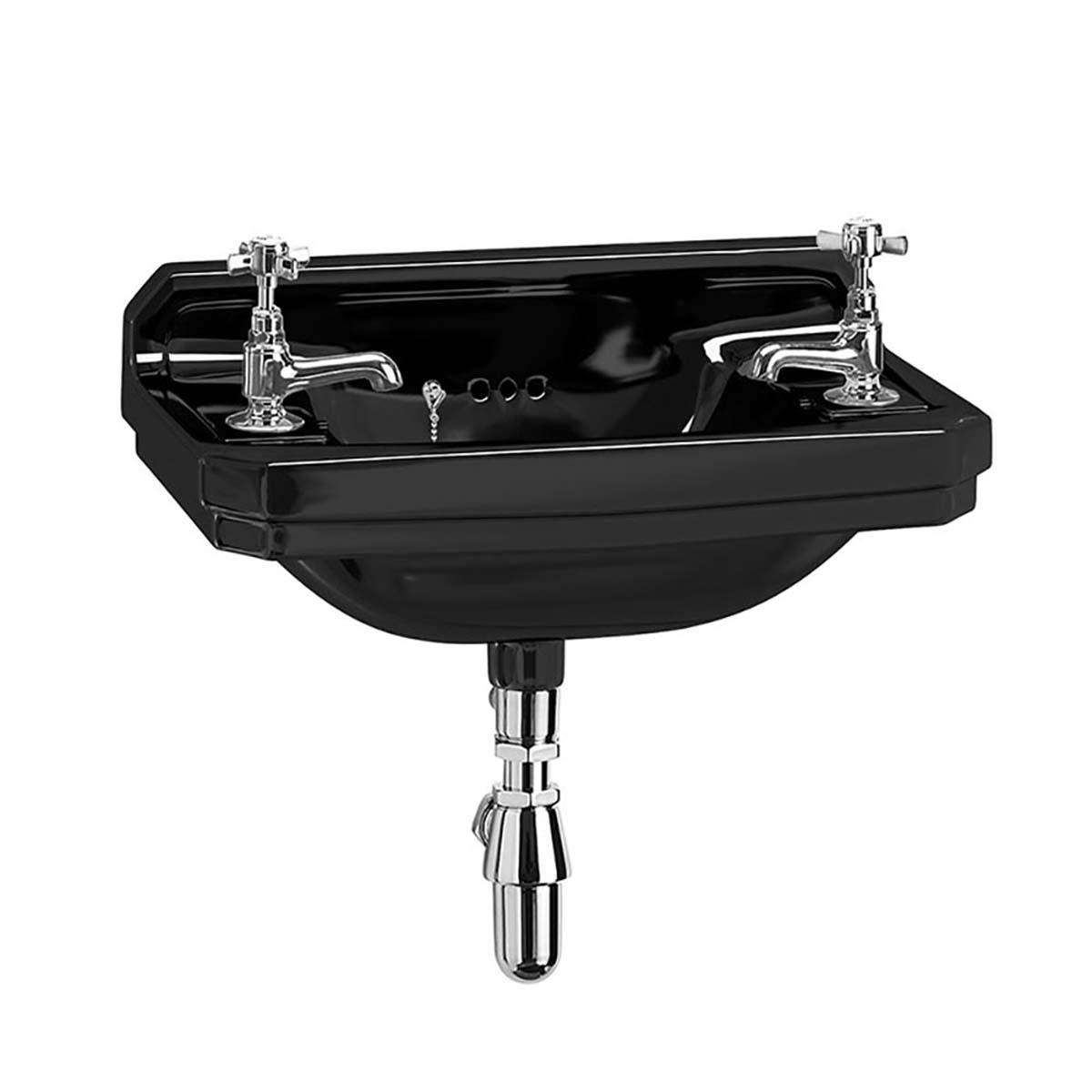 Burlington Jet Edwardian 51cm Cloakroom Washbasin Rectangular Deluxe Bathrooms UK