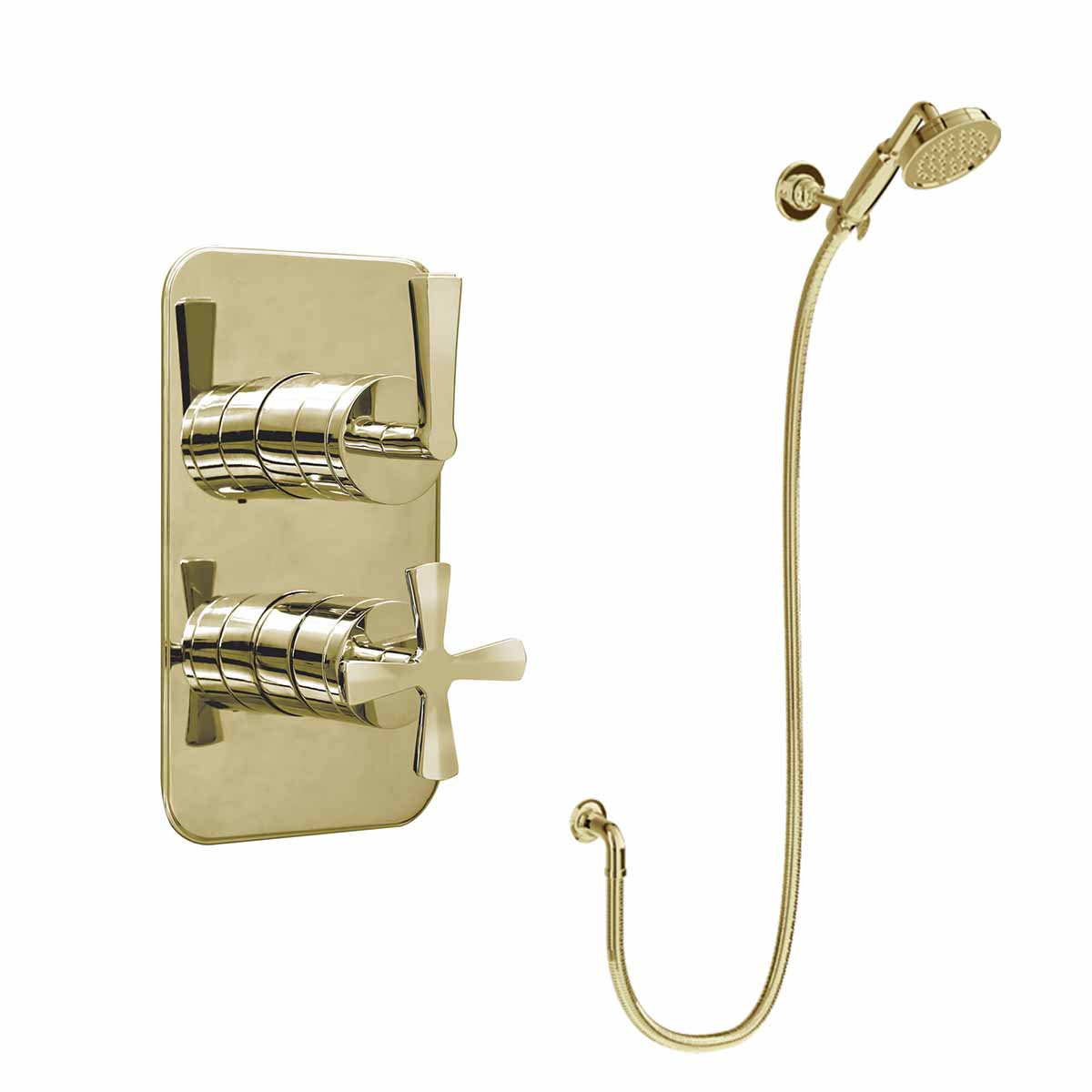 Burlington Riviera Shower Valve Gold Deluxe Bathrooms UK