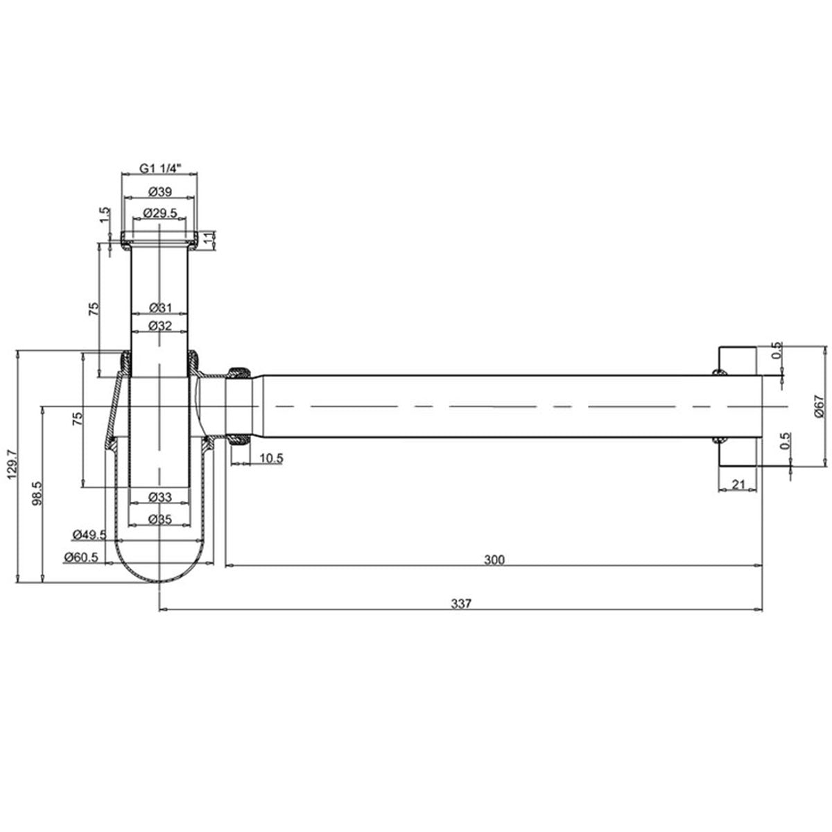 Burlington Traditional Basin Bottle Trap Diagram Deluxe Bathrooms UK