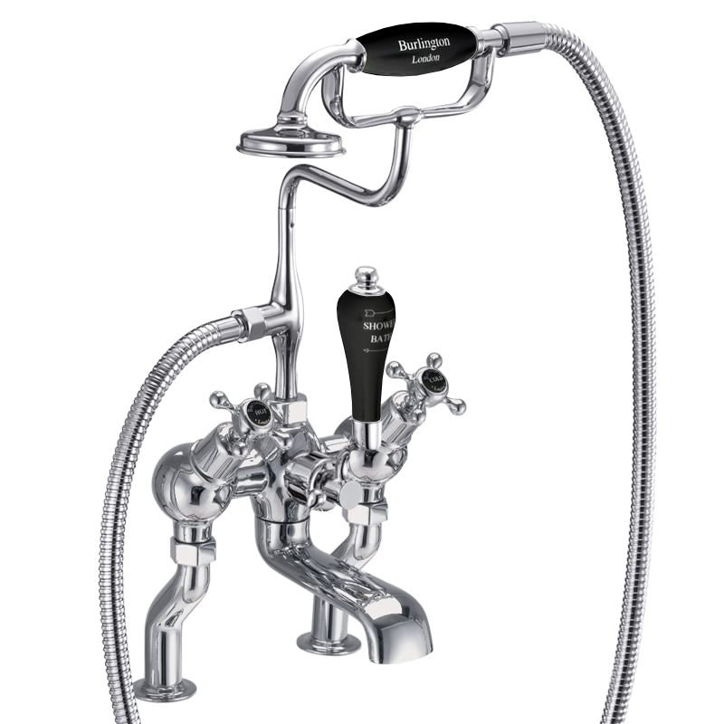 Burlington Claremont Angled Deck Mounted Bath Shower Mixer With S Adjuster Deluxe Bathrooms UK