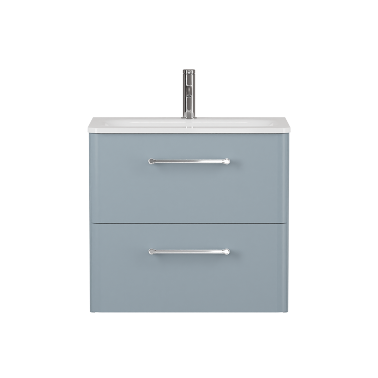 Camberwell Wall Mounted Vanity Unit With Washbasin - Dusty Blue