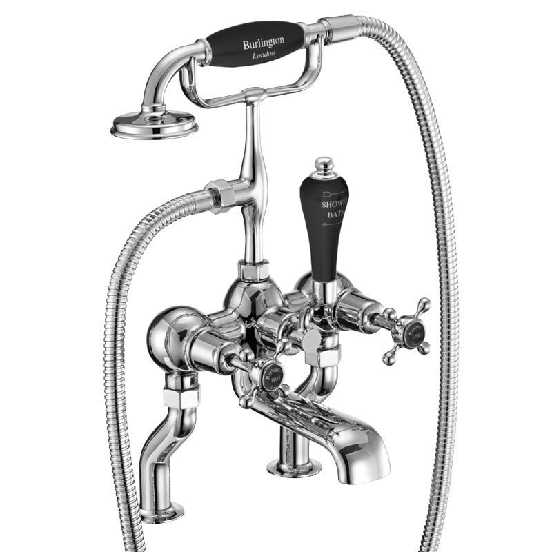 Burlington Claremont Deck Mounted Bath Shower Mixer With S Adjuster Deluxe Bathrooms UK