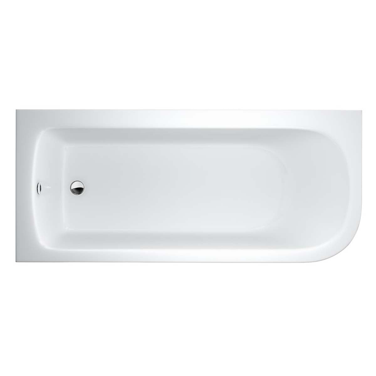 Cleargreen Viride Single Ended Back to Wall Offset Acrylic Bath Left Handed Top
