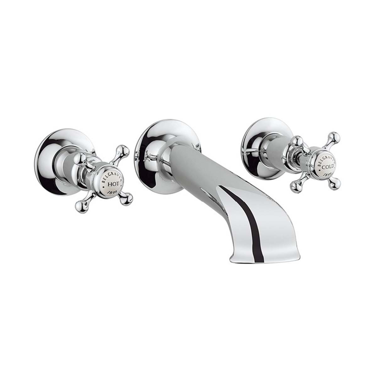 Crosswater Belgravia Crosshead 3 Hole Wall Mounted Bath Filler