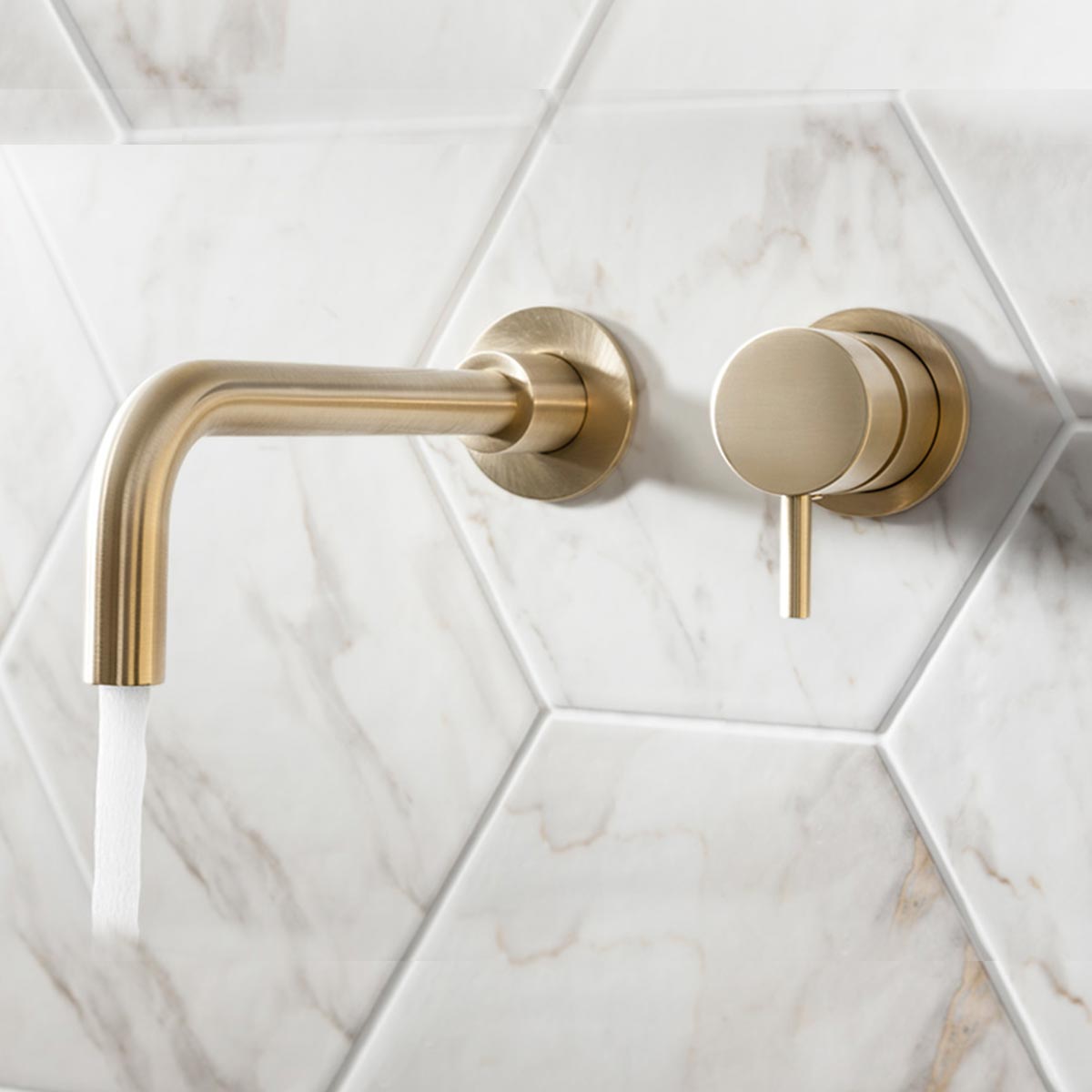 Crosswater MPRO 2 Hole Wall Mounted Basin Mixer Tap Brushed Brass