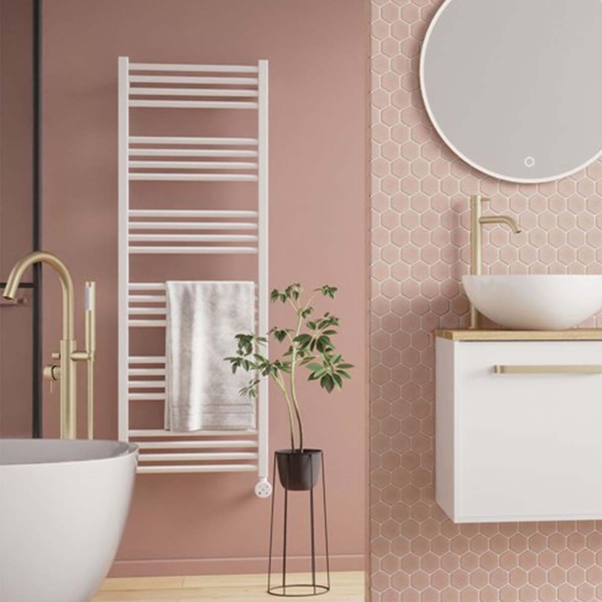 Crosswater MPRO Electric Heated Towel Rail 480x1140mm Matt White