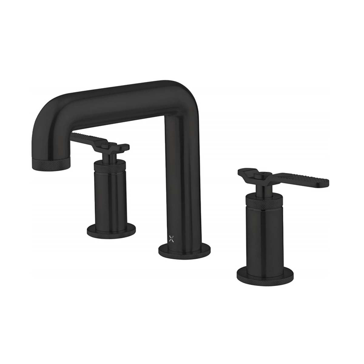 Crosswater Union 3 Hole Basin Mixer Tap With Lever Handles Matt Black
