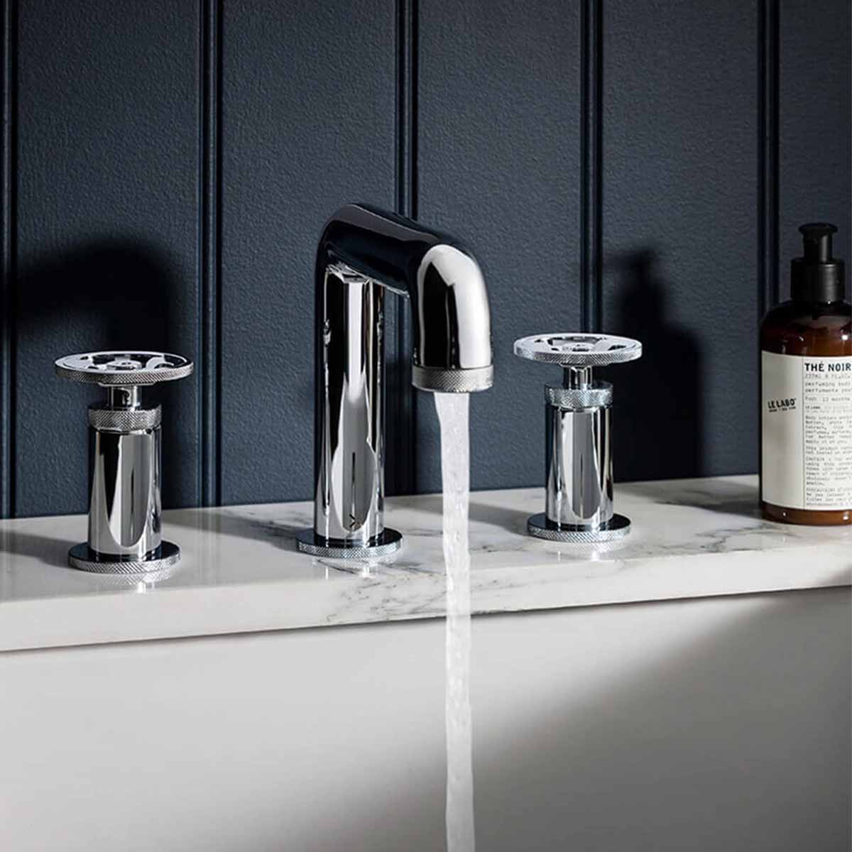 Crosswater Union 3 Hole Basin Mixer Tap With Wheel Handles Chrome Lifestyle