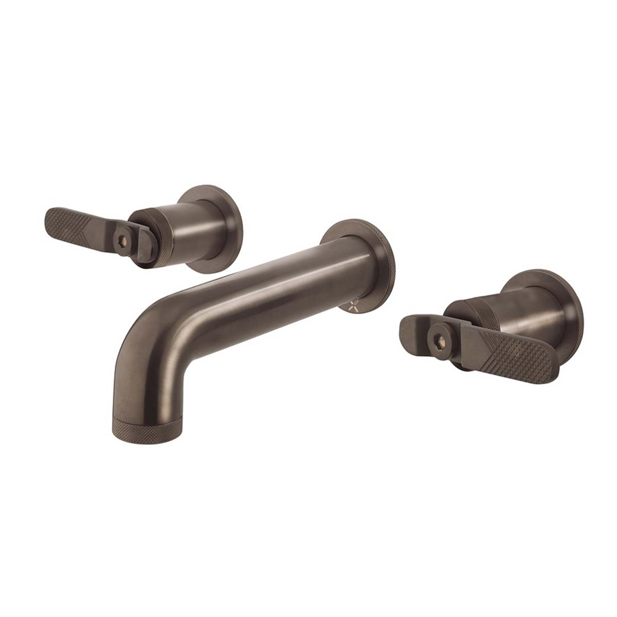Crosswater Union Basin 3 Hole Wall Mounted Tap with Lever Handles Brushed Black Chrome