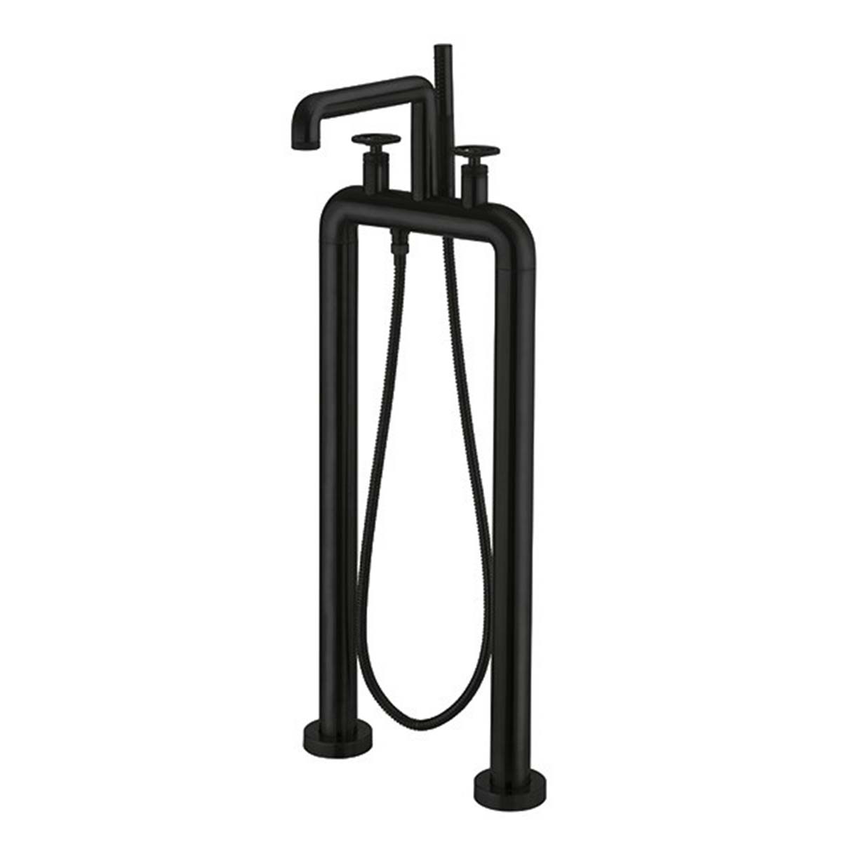 Crosswater Union Bath Shower Mixer With Wheel Handles Matt Black