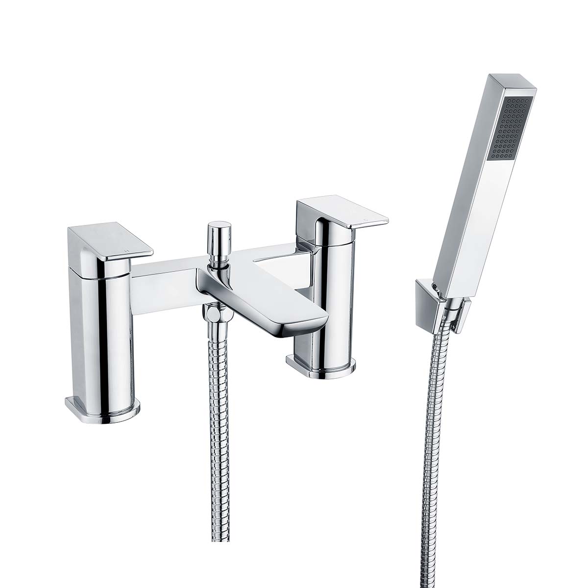 Deluxe Camden Deck Mounted Bath Shower Mixer With Handset Chrome