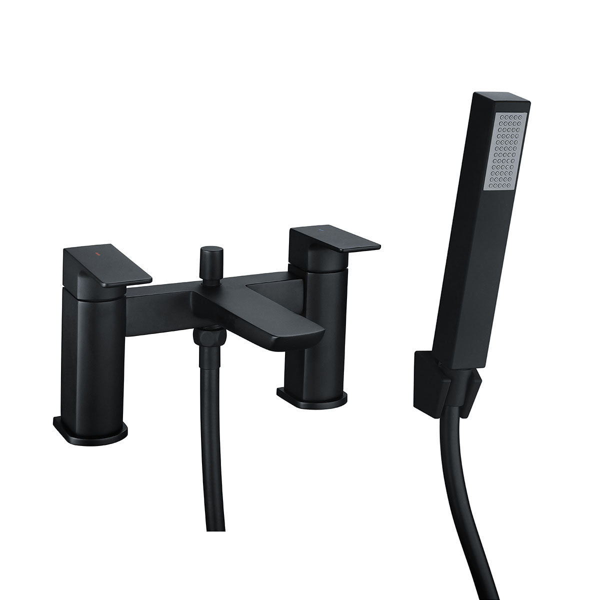 Deluxe Camden Deck Mounted Bath Shower Mixer With Handset Matt Black