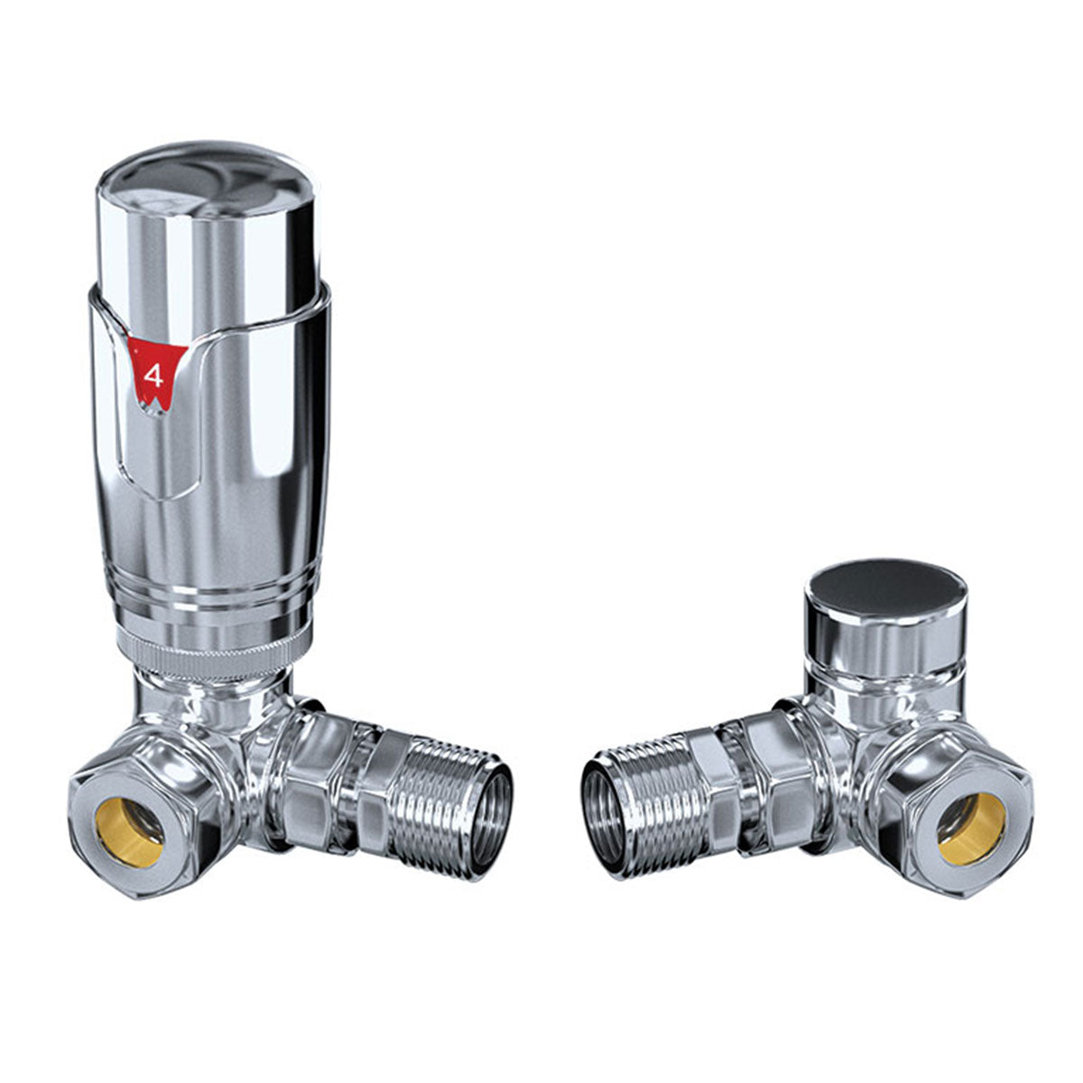 Deluxe Thermostatic Corner Rad Valves Chrome