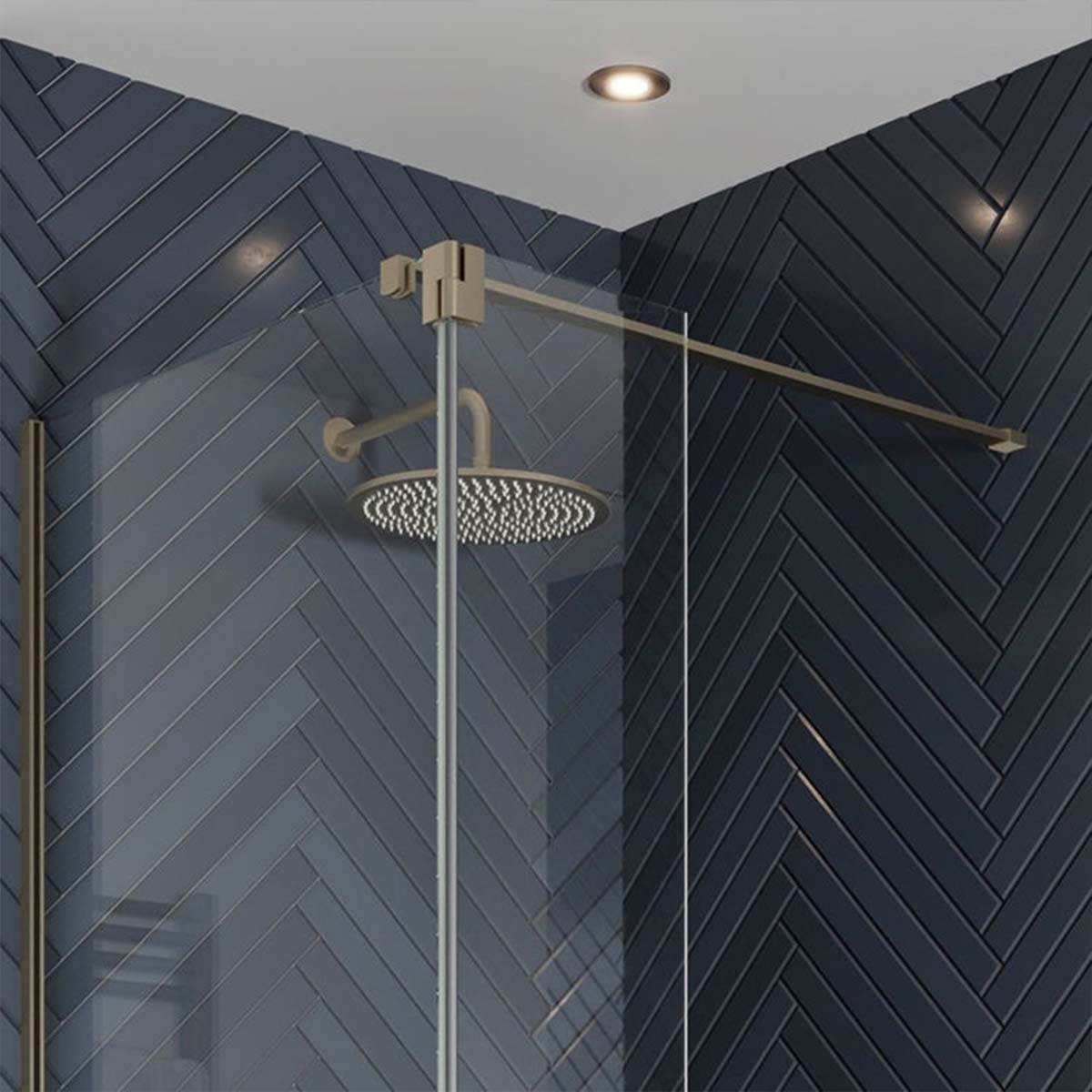 G8 Brushed Brass Flipper Panel for Granlusso 8 Wetroom Screen