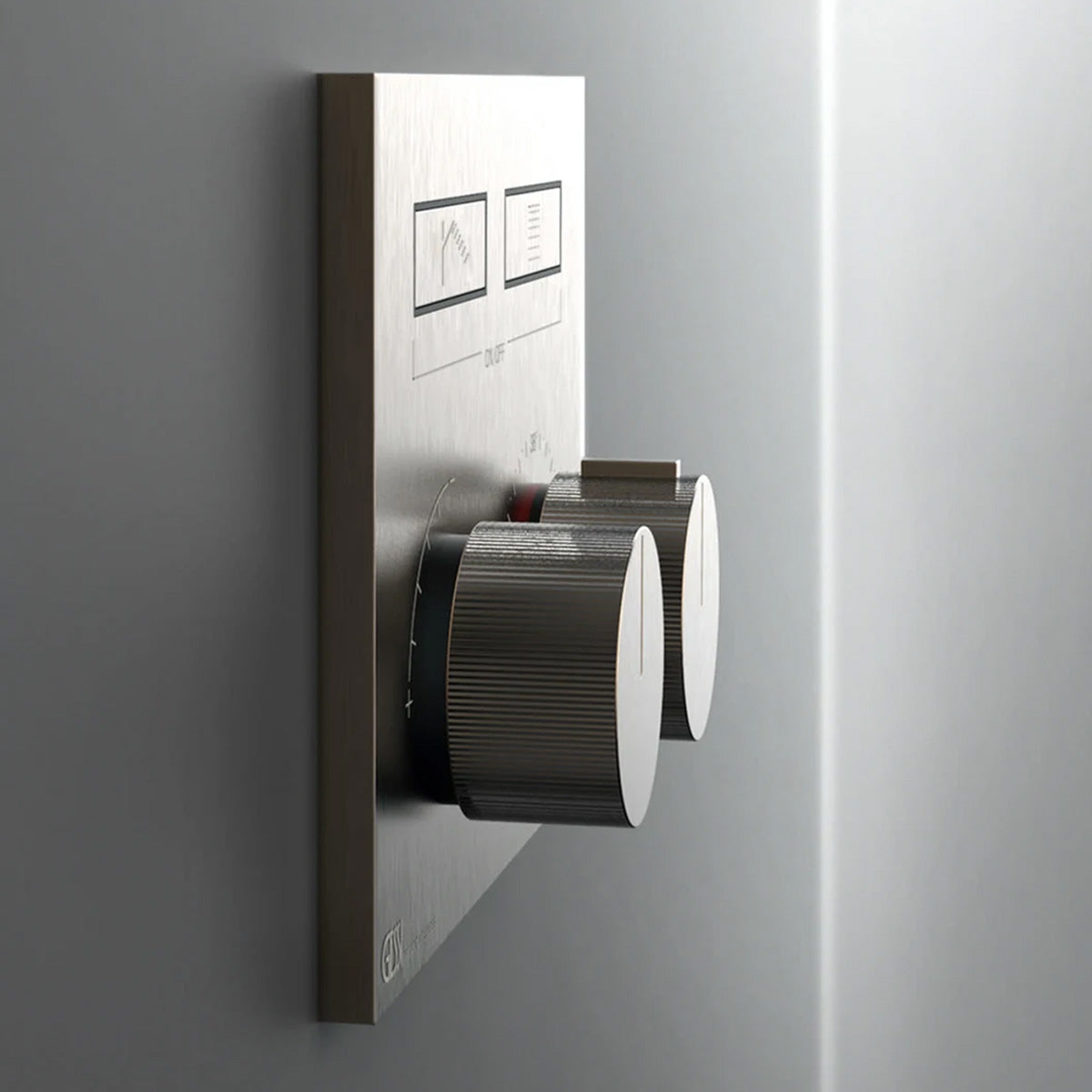 Gessi Hifi Compact Dual Outlet Thermostatic Shower Valve with Slide Rail Handset and Overhead