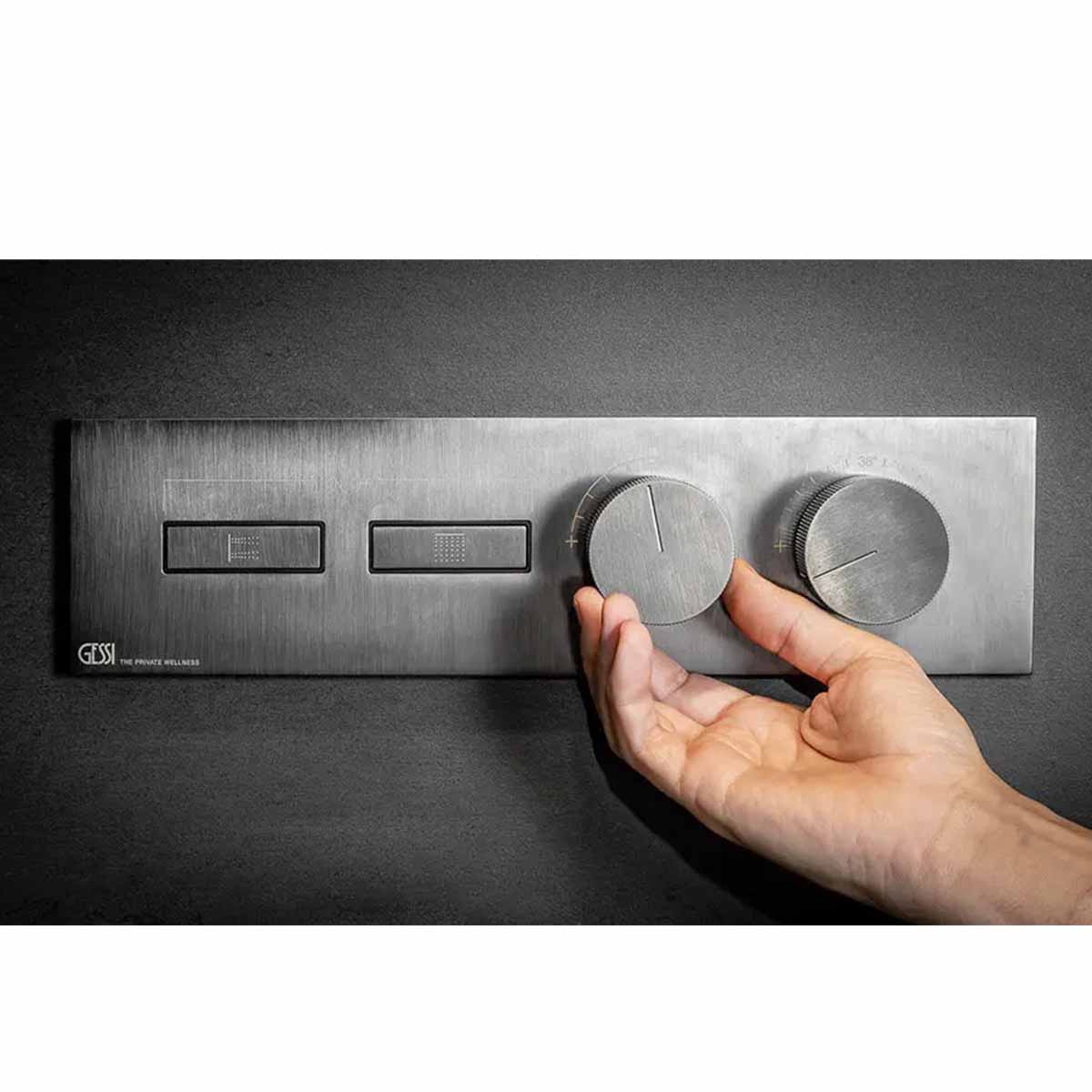 Gessi Hifi linear shower valve finox brushed lifestyle