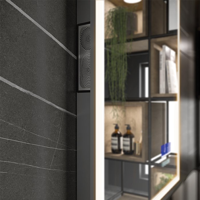 HiB Globe Plus LED Mirror With Bluetooth, Integrated Speakers and Demister Pad