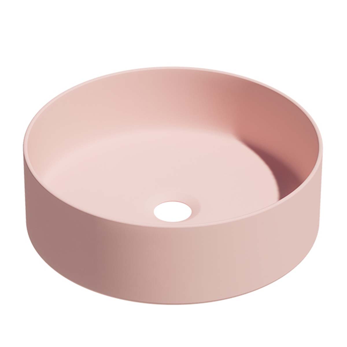 Granlusso Countertop Basin Round with Slim Edges Matt Pink