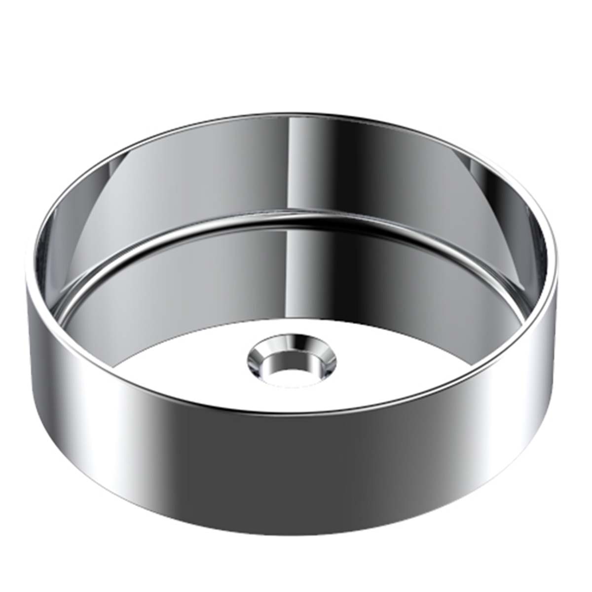 Granlusso Countertop Round Basin with Slim Edges Silver