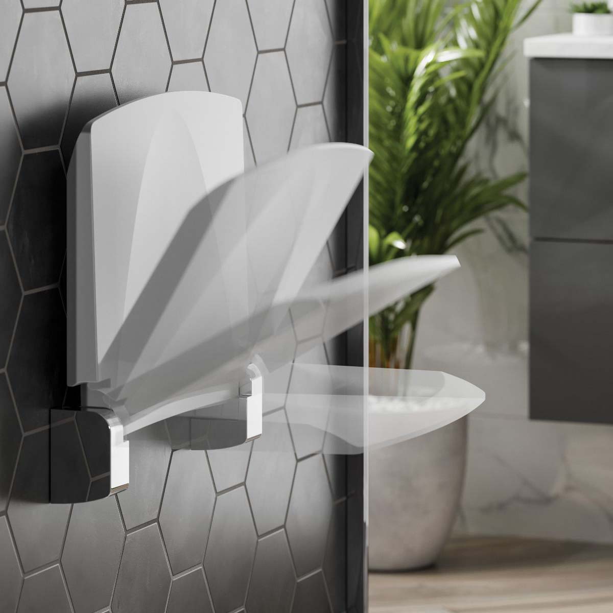 HIB shower seat white lifestyle