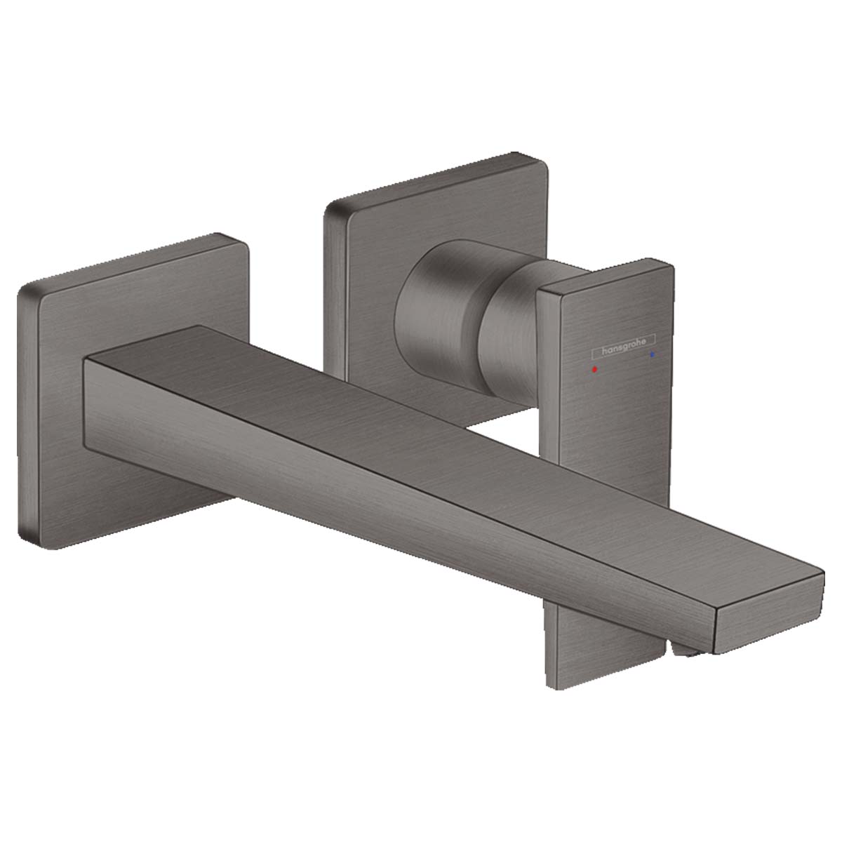 Hansgrohe metropol wall mounted 2 hole single lever basin mixer brushed black chrome