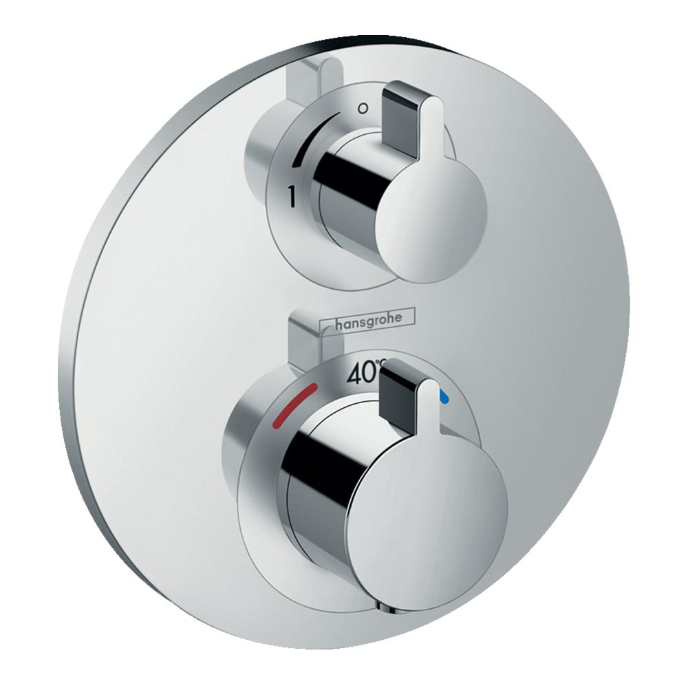Hansgrohe Powder Rain Overhead Shower With Powder Rail Kit and Round Valve