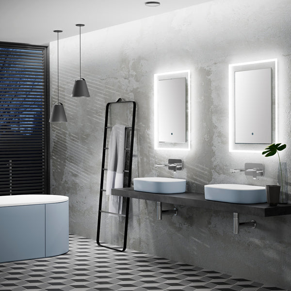 HiB Element Mirror With LED Illuminated Frame and Demister Pad