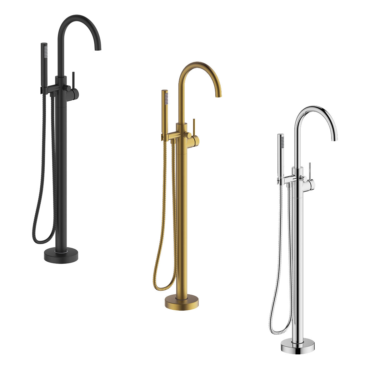 Hoxton Floorstanding Mono Bath Shower Mixer With Hand Shower