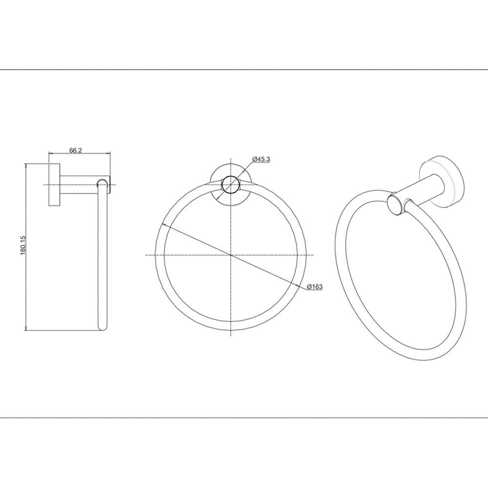 Hoxton Towel Ring with Concealed Fixings