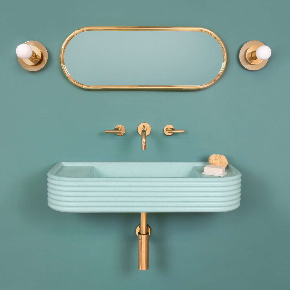 Kast Iva Curved Wall-Hung Concrete Basin With Shelf Surface
