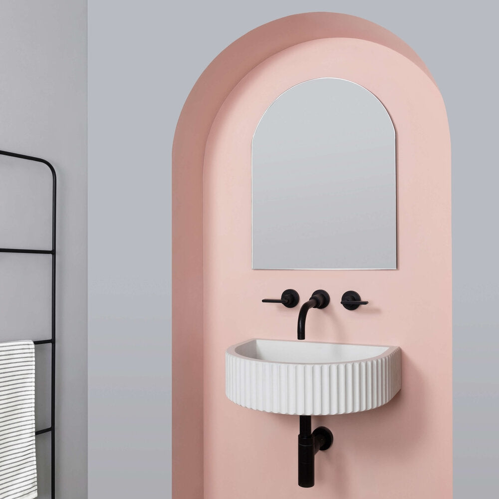 Kast Luna Wall-Hung Concrete Basin Patterned