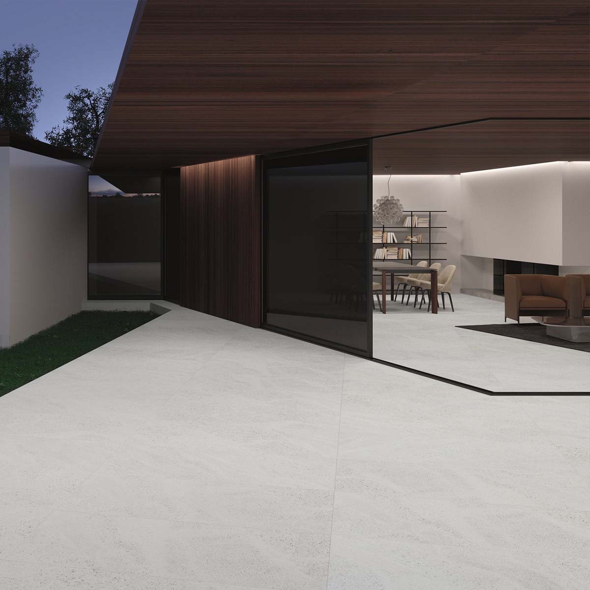 Lakestone Cloud Porcelain Tile Polished 60x120cm Lifestyle