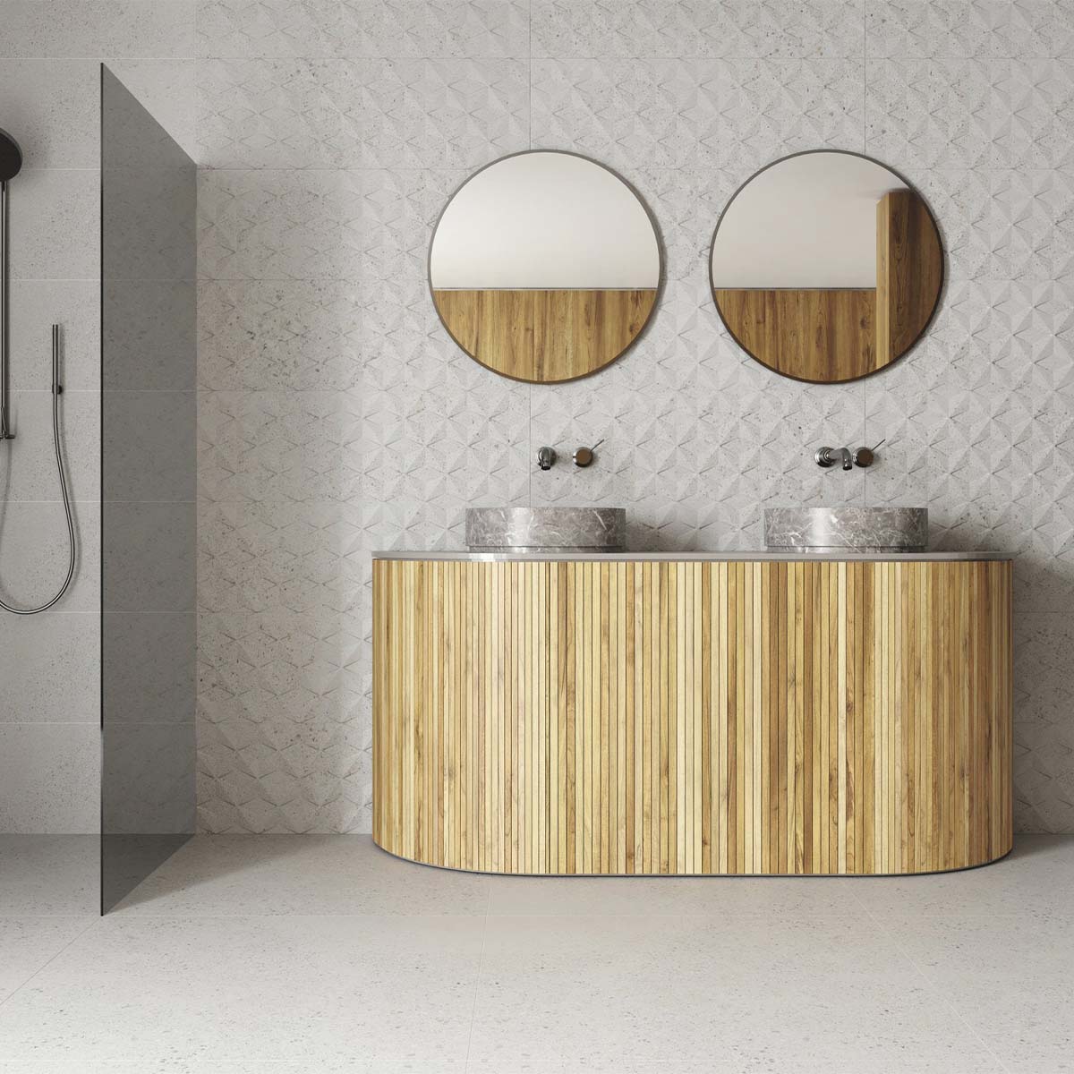 Lakestone Cloud Porcelain Tile Polished 60x120cm Lifestyle