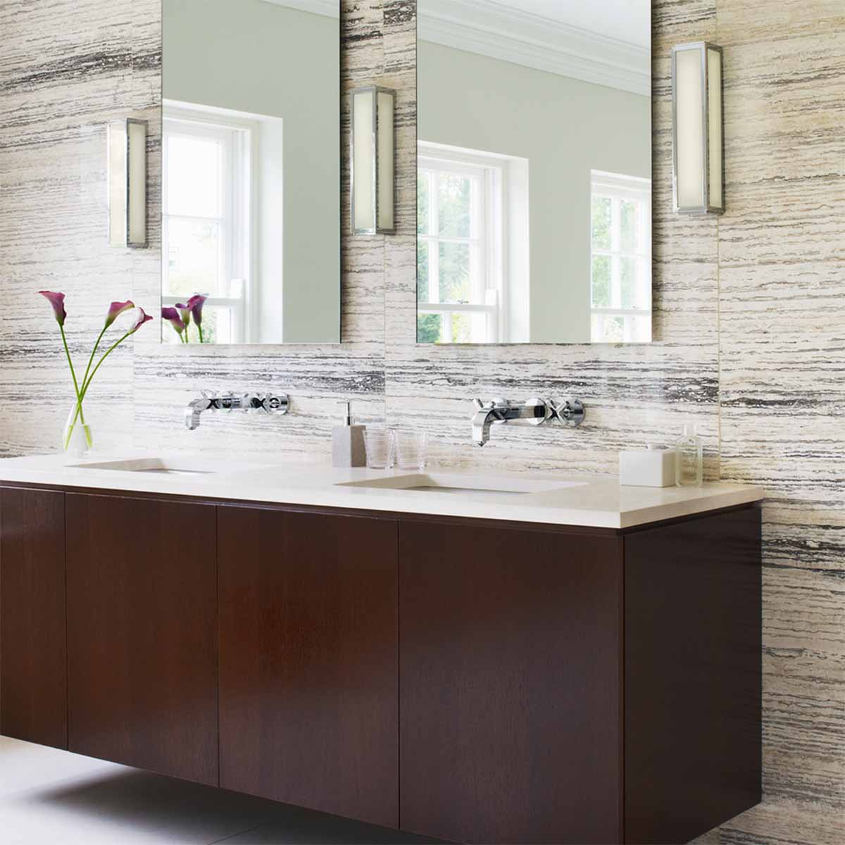 Modena Rectangular Bathroom Light lifestyle Polished Chrome