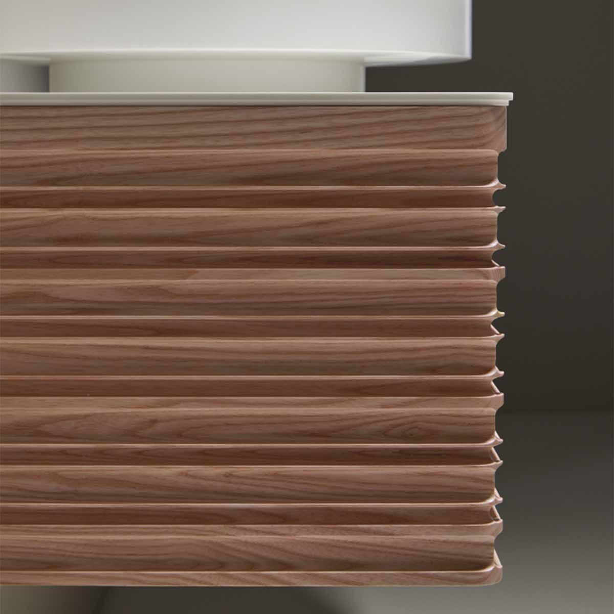 Oslo Maple 1000 Single Drawer Wall Hung Vanity Unit With Solid Surface Worktop