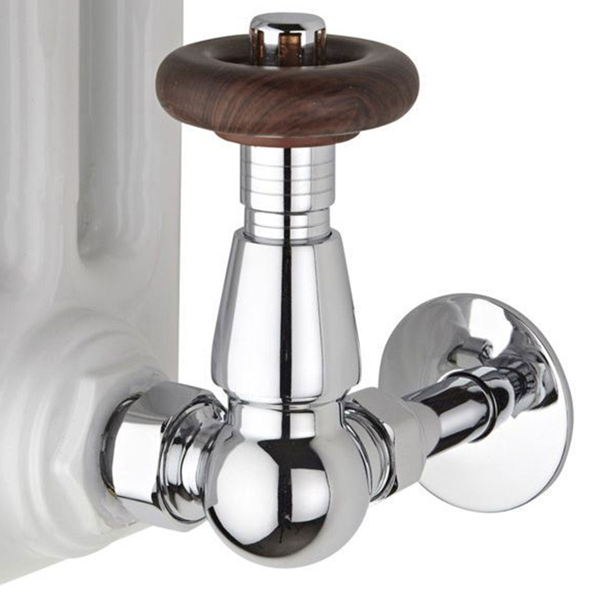 Rivassa Thermostatic Corner Radiator Valves Feature Chrome