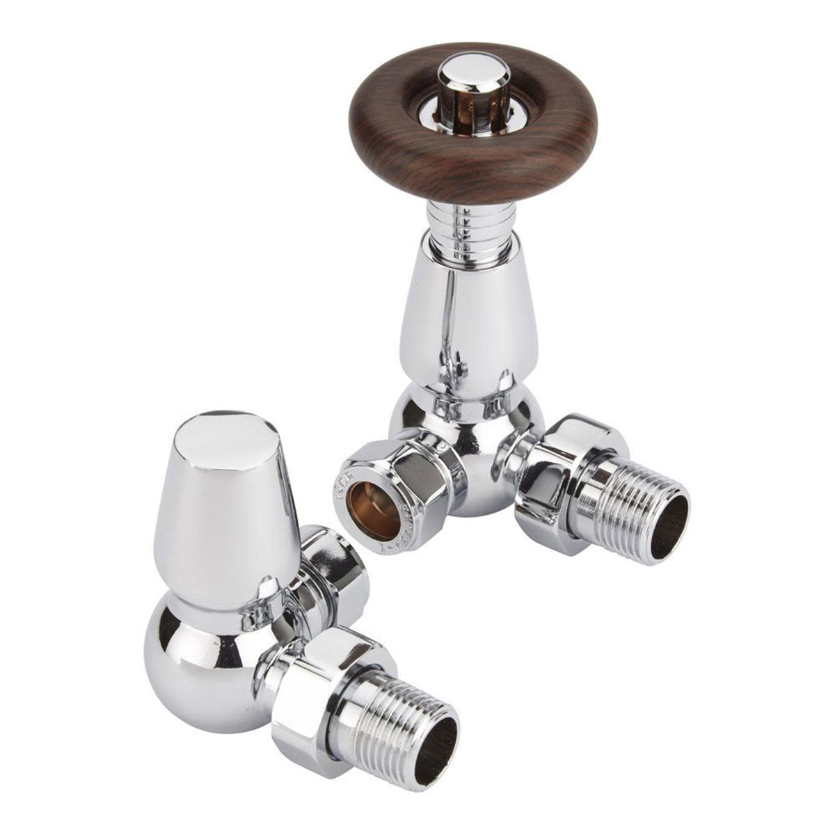 Rivassa Thermostatic Corner Radiator Valves Chrome