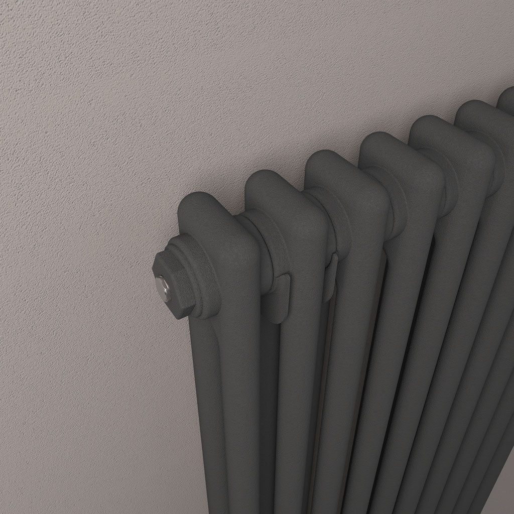 Rivassa Two Column Cast Iron Style Radiator Matt Anthracite