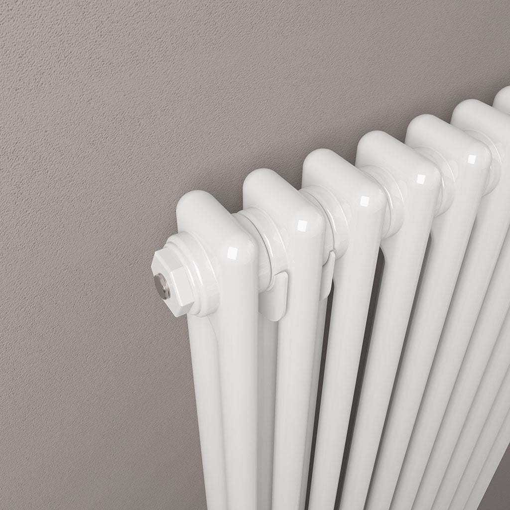 Rivassa Two Column Cast Iron Style Radiator White Gloss
