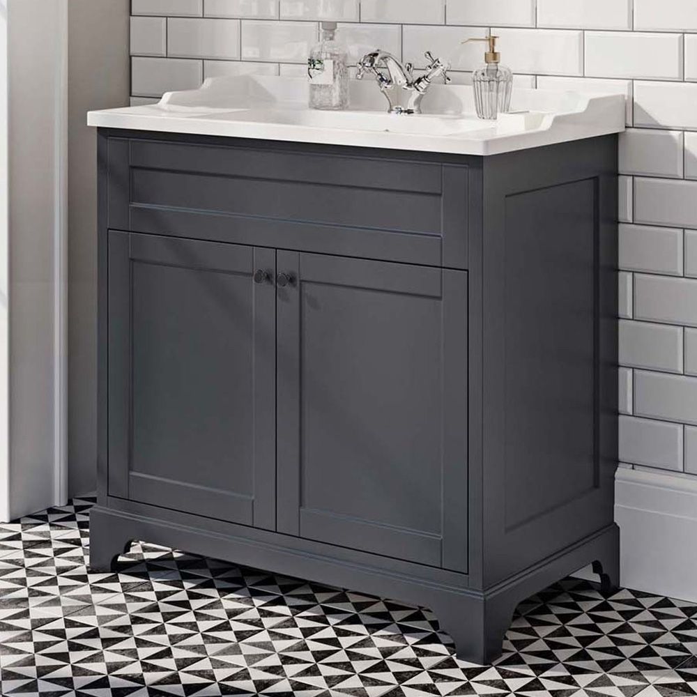 Granlusso Ailesbury 2-Door Floorstanding Vanity Unit Matt Grey