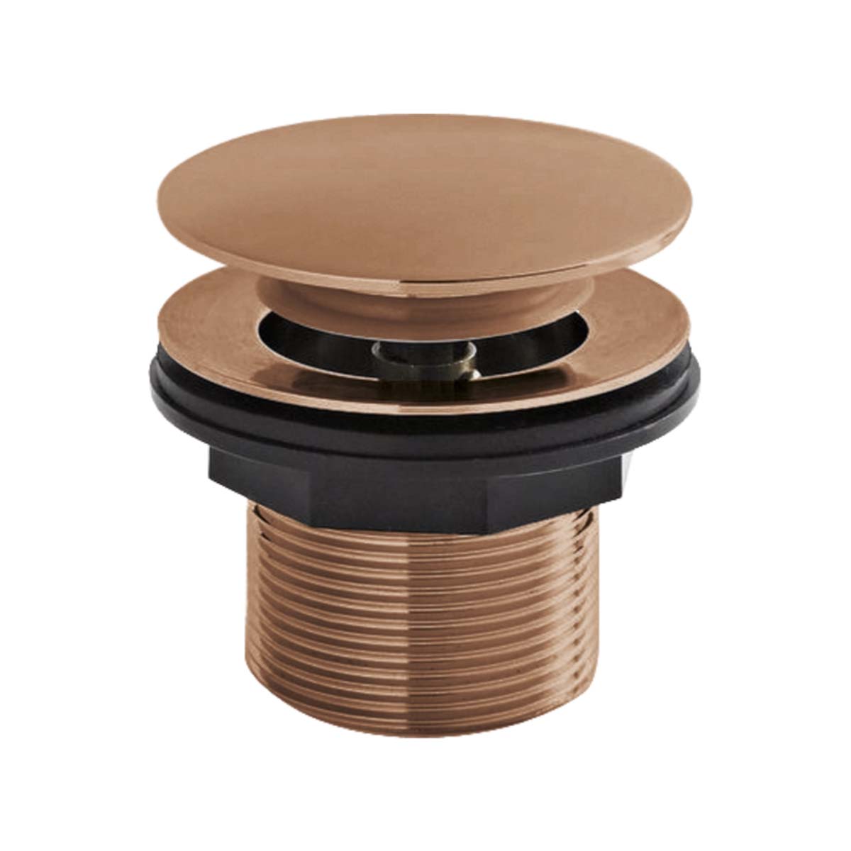 bc designs push down unslotted bath waste brushed copper deluxe bathrooms UK